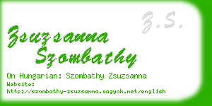 zsuzsanna szombathy business card